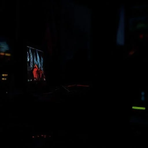 A complex, holographic data visualization display, showing abstract, interwoven graphs, network connections, and geometric patterns in vibrant neon reds, blues, and electric purples against a dark, tech-infused background.